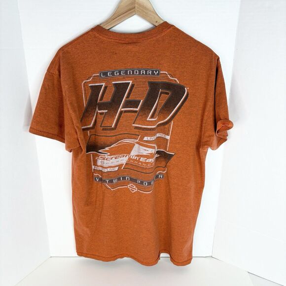 Harley Davidson Screaming Eagle Graphic T Shirt, Large, Orange, Motorcycle Biker - Picture 3 of 7